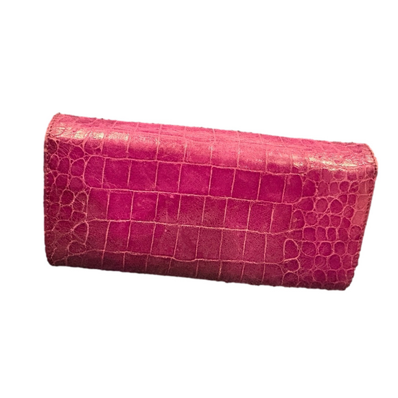 Miu Miu Croc Embossed Leather Long Wallet Purple Italy - Picture 7 of 16